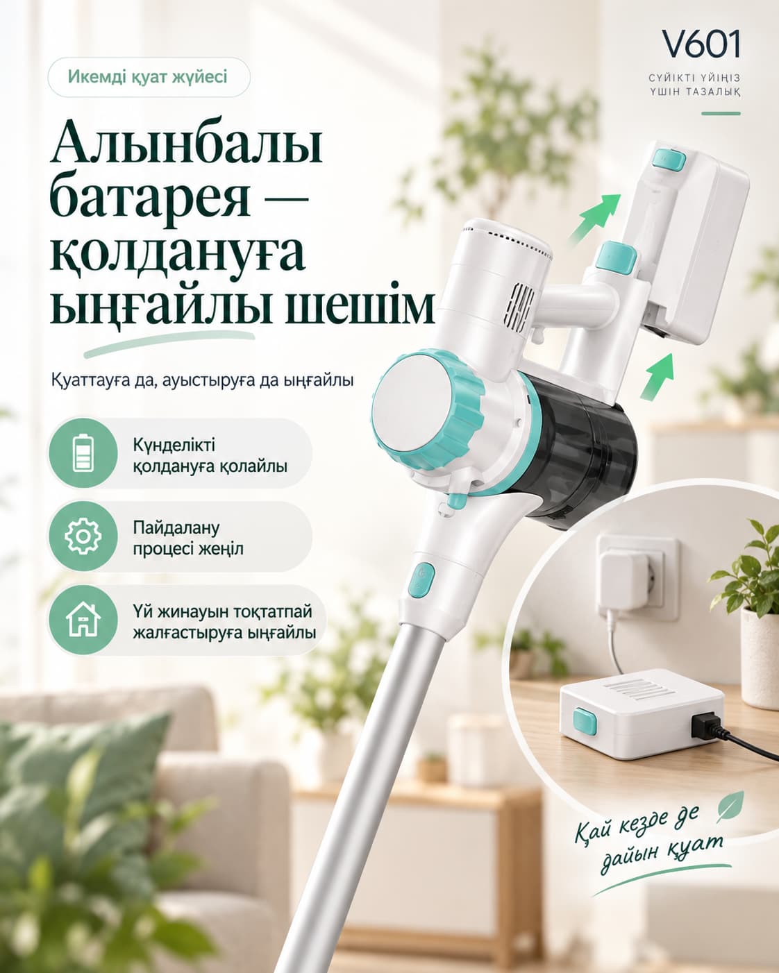 Сымсыз щеткасыз шаңсорғыш (екі үлгі) Тауар туралы толық 5