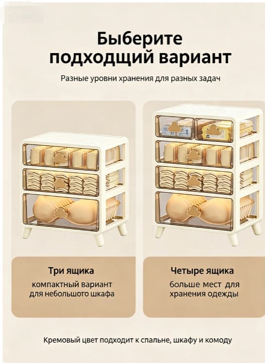 Іш киімдерге арналған жәшікті ұйымдастырғыш, көп қабатты, жатақханаға және үйге арналған әдемі сақтау жәшігі Тауар туралы толық 3