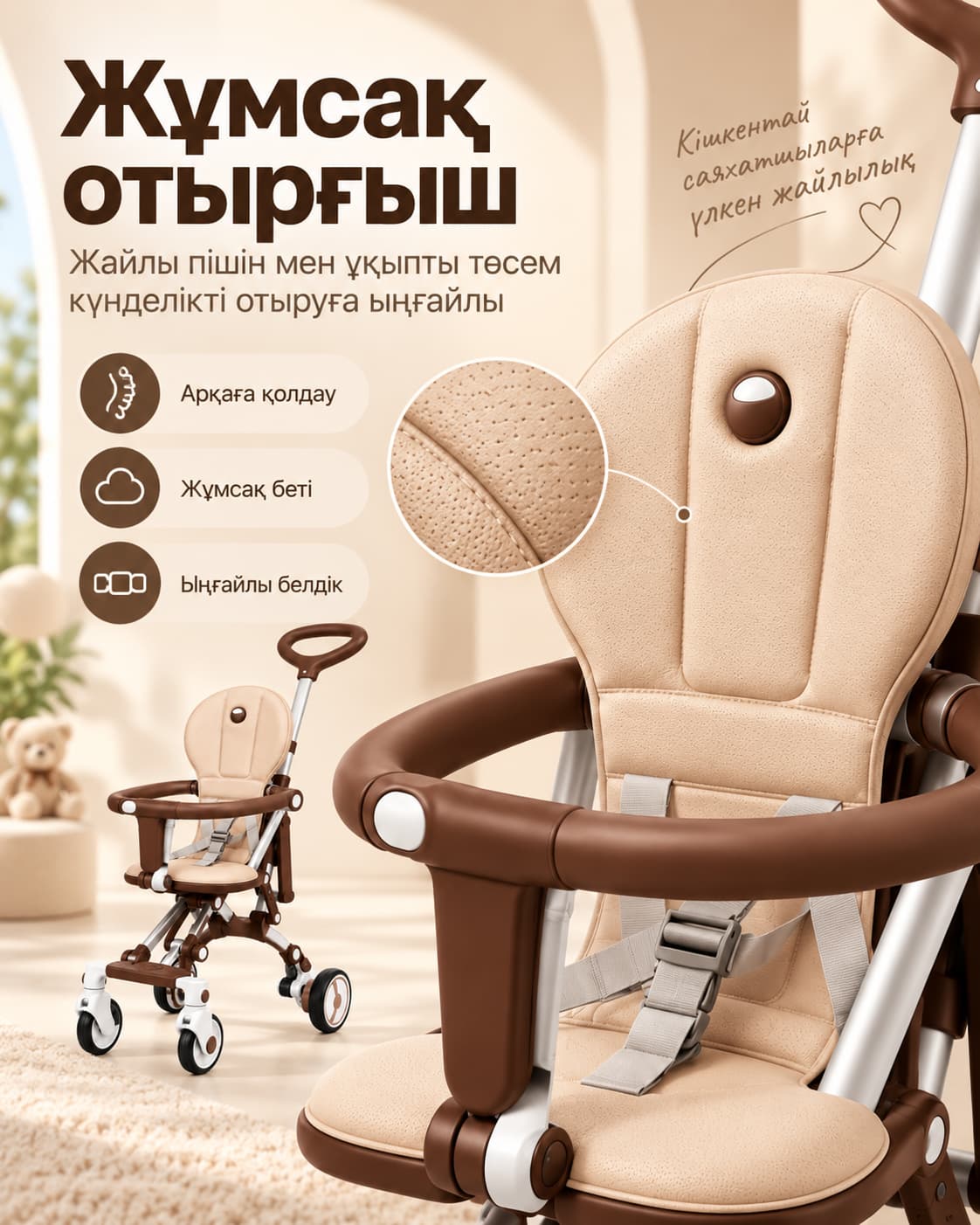 Linglong Baby L1 жиналмалы балалар арбасы - қоңыр Тауар туралы толық 5