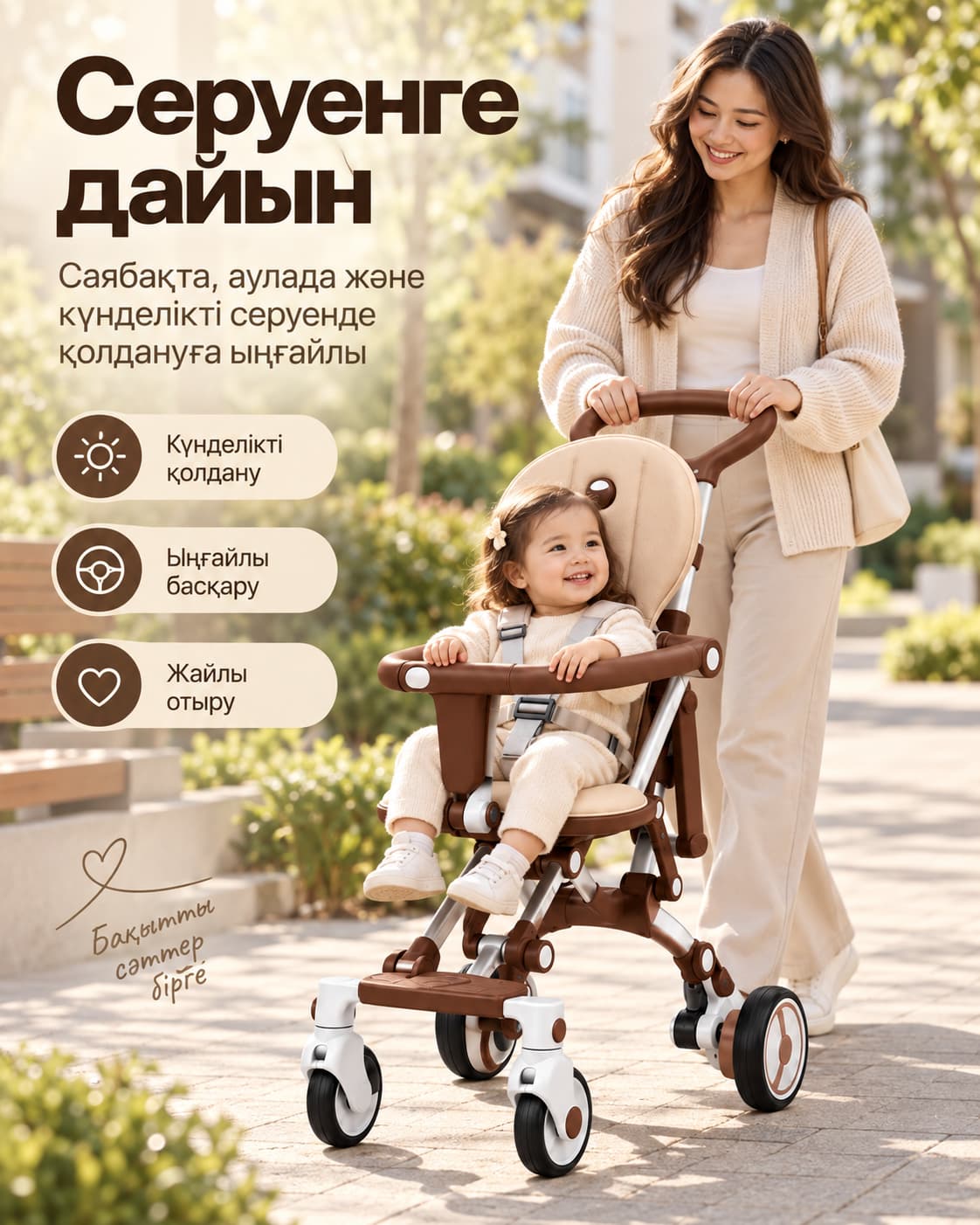 Linglong Baby L1 жиналмалы балалар арбасы - қоңыр Тауар туралы толық 7